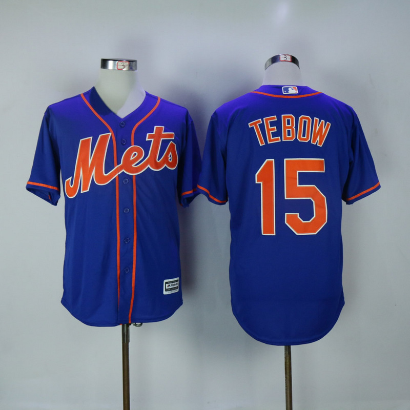 2017 MLB New York Mets #15 Tebow Blue Game Jerseys